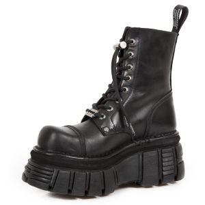 Bottines Plateformes New Rock Newmili En Cuir Noir Couleurs variées 16