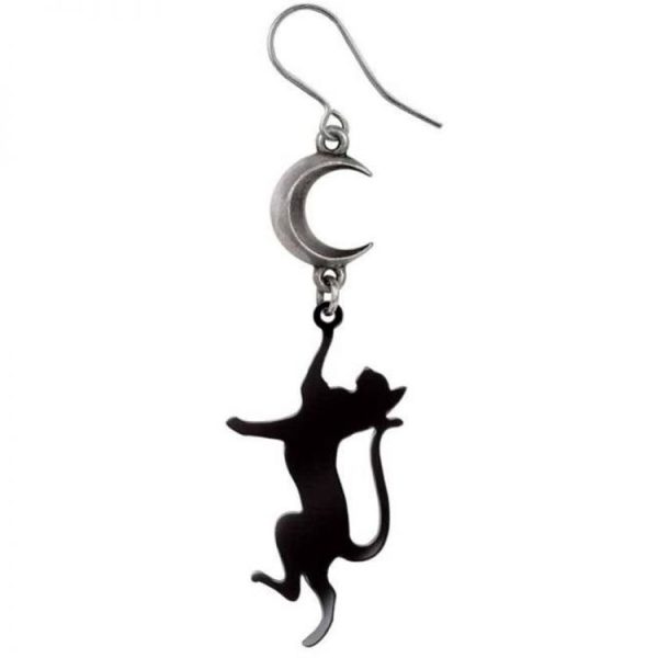 De super promotions disponibles ALCHEMY GOTHIC Boucle D’Oreille ‘Feline Moondream’ 1