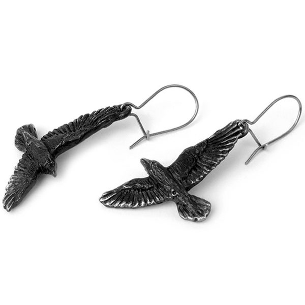 ALCHEMY GOTHIC Boucles D’Oreilles ‘Black Raven’ exclusivement disponibles 3