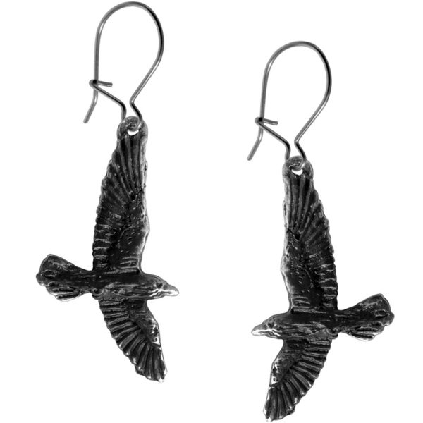 ALCHEMY GOTHIC Boucles D’Oreilles ‘Black Raven’ exclusivement disponibles 1