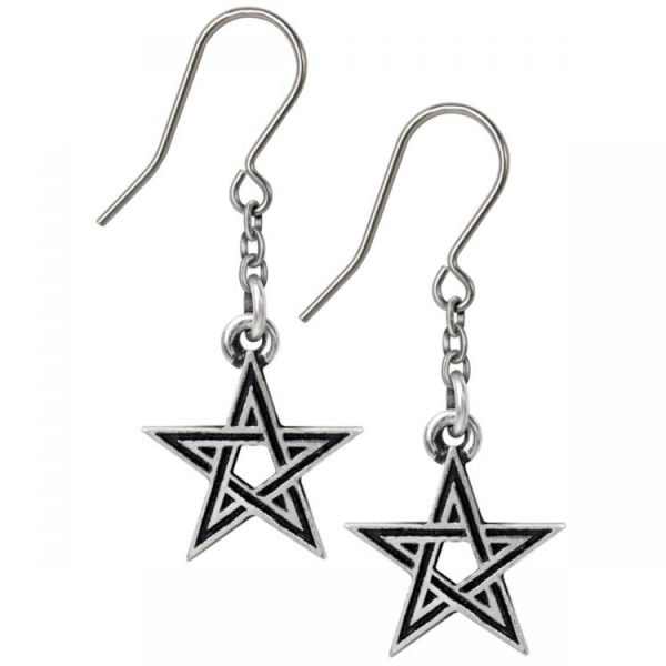 outlet soldes ALCHEMY GOTHIC Boucles D’Oreilles ‘Black Star’ 1