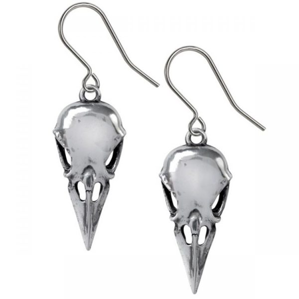 achat pas cher ALCHEMY GOTHIC Boucles D’Oreilles ‘Coeur Crane’ 1
