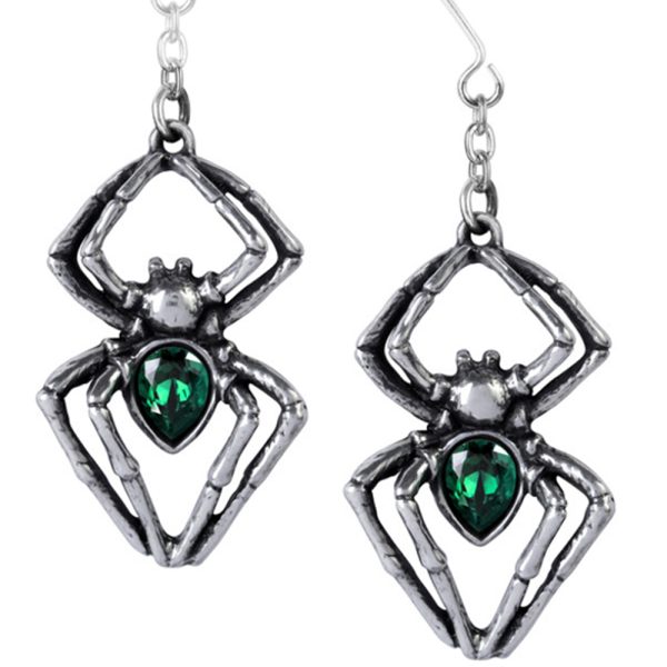 ALCHEMY GOTHIC Boucles D’Oreilles ‘Emerald Venom’ excellents soldes 3