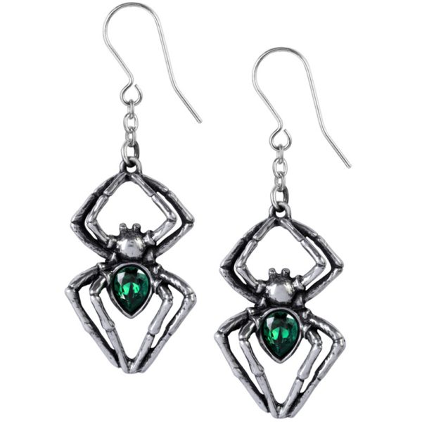 ALCHEMY GOTHIC Boucles D’Oreilles ‘Emerald Venom’ excellents soldes 1