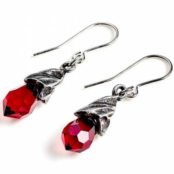 ALCHEMY GOTHIC Boucles D’Oreilles ‘Empyrean Tear’ Rouges magasin 3