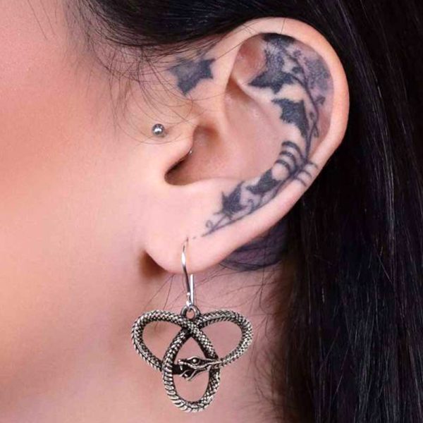 ALCHEMY GOTHIC Boucles D’Oreilles ‘Eve’s Triquetra’ marque moins cher 3