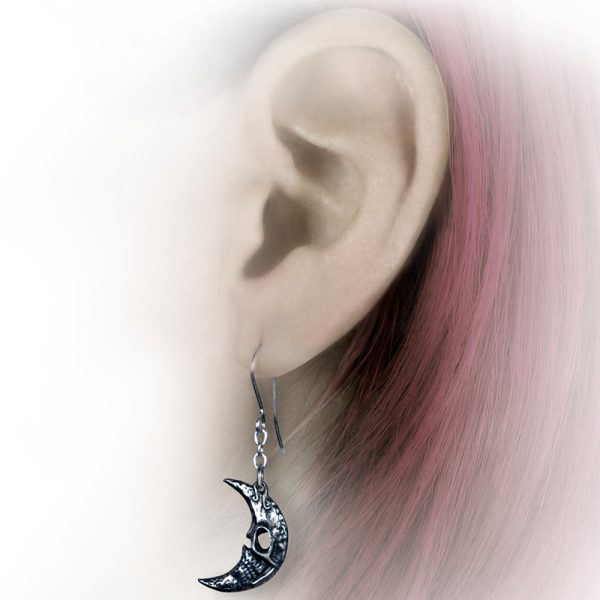 boutique en ligne france ALCHEMY GOTHIC Boucles D’Oreilles ‘M’era Luna Crescens – Tragicom… 3