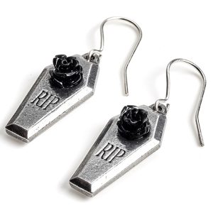 ALCHEMY GOTHIC Boucles D’Oreilles ‘RIP Rose’ livraison la plus rapide 7