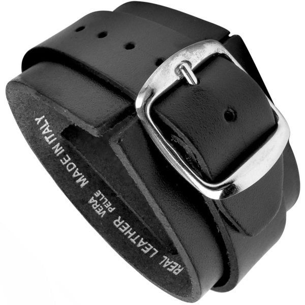 styles dernier cri ALCHEMY GOTHIC Bracelet ‘Ace Of Dead’ En Cuir Noir 3