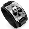 styles dernier cri ALCHEMY GOTHIC Bracelet ‘Ace Of Dead’ En Cuir Noir 11