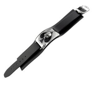 styles dernier cri ALCHEMY GOTHIC Bracelet ‘Ace Of Dead’ En Cuir Noir 10