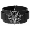 belle ALCHEMY GOTHIC Bracelet ‘Baphomet’ En Cuir Noir 17