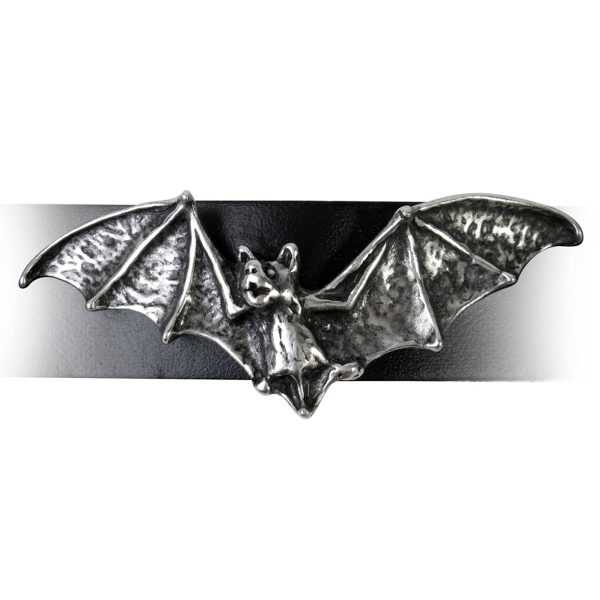 ALCHEMY GOTHIC Bracelet ‘Desmodus’ En Cuir Noir à prix promos 3