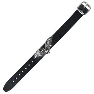 ALCHEMY GOTHIC Bracelet ‘Desmodus’ En Cuir Noir à prix promos 9