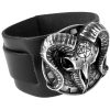 Alchemy Metal-Wear Bracelet ‘Gears Of Aiwass’ En Cuir Noir magasin paris 17