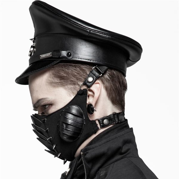 PUNK RAVE Casquette Gothique ‘Militia’ Noire mode pas chere 4
