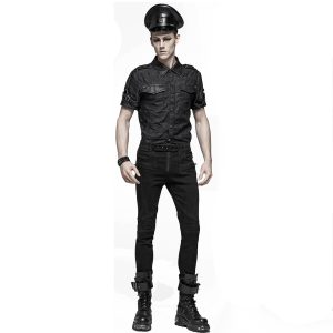 PUNK RAVE Casquette Gothique ‘Militia’ Noire mode pas chere 27