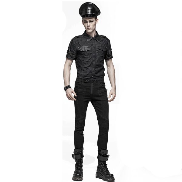 PUNK RAVE Casquette Gothique ‘Militia’ Noire mode pas chere 8
