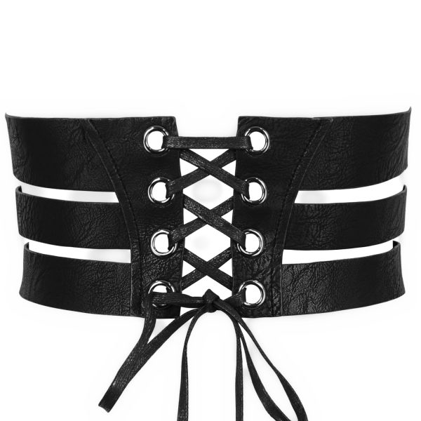 DEVIL FASHION Ceinture ‘Badriyah’ En Simili Cuir Noir Achat 9