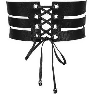 DEVIL FASHION Ceinture ‘Badriyah’ En Simili Cuir Noir Achat 36