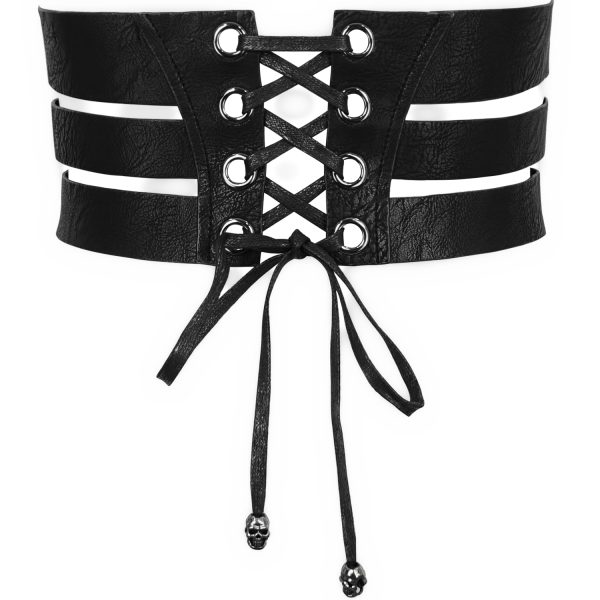 DEVIL FASHION Ceinture ‘Badriyah’ En Simili Cuir Noir Achat 11