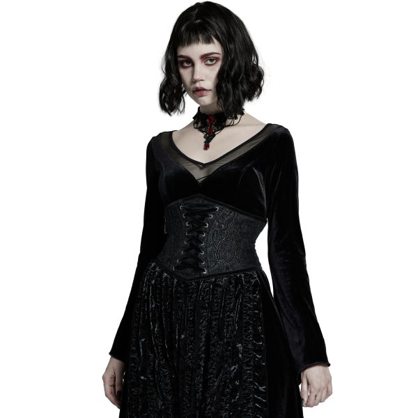 PUNK RAVE Ceinture Corset Pour Femmes ‘Cyrielle’ Noire vente pas cher en ligne 3