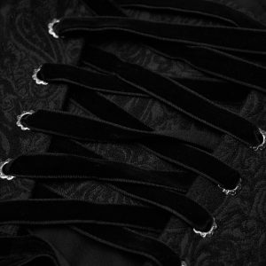 PUNK RAVE Ceinture Corset Pour Femmes ‘Cyrielle’ Noire vente pas cher en ligne 37