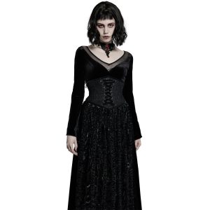 PUNK RAVE Ceinture Corset Pour Femmes ‘Cyrielle’ Noire vente pas cher en ligne 25