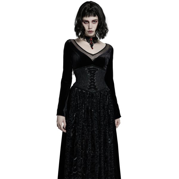 PUNK RAVE Ceinture Corset Pour Femmes ‘Cyrielle’ Noire vente pas cher en ligne 7