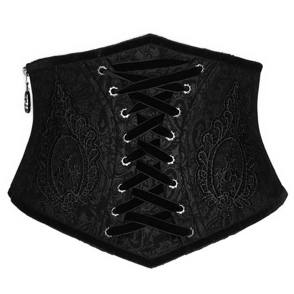 PUNK RAVE Ceinture Corset Pour Femmes ‘Cyrielle’ Noire vente pas cher en ligne 9