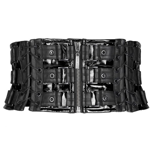 grossiste PUNK RAVE Ceinture Corset Pour Femmes ‘Techno Geisha’ Noire 8