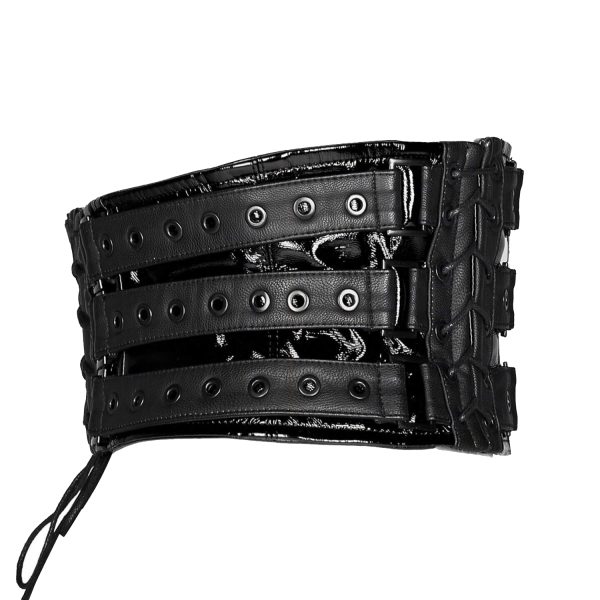 grossiste PUNK RAVE Ceinture Corset Pour Femmes ‘Techno Geisha’ Noire 10