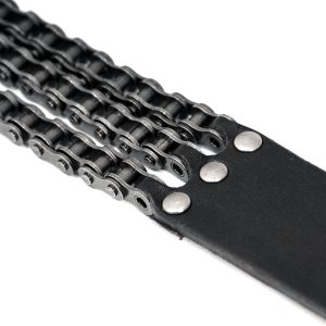magasin pas cher DEVIL FASHION Ceinture ‘Motorcycle Chain’ En Cuir Noir 39