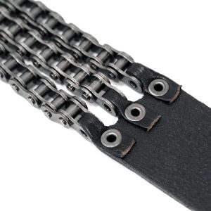 magasin pas cher DEVIL FASHION Ceinture ‘Motorcycle Chain’ En Cuir Noir 41
