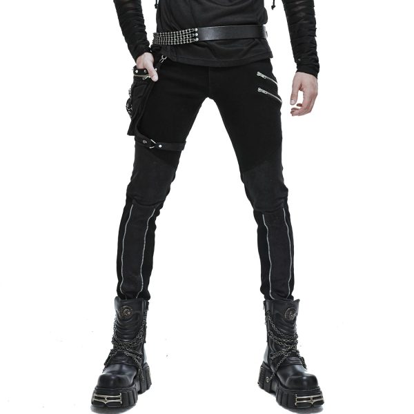 magasin pas cher DEVIL FASHION Ceinture ‘Motorcycle Chain’ En Cuir Noir 5
