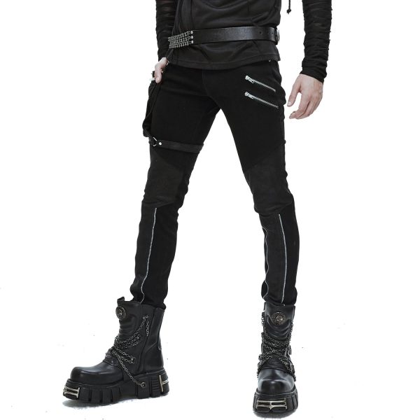 magasin pas cher DEVIL FASHION Ceinture ‘Motorcycle Chain’ En Cuir Noir 6