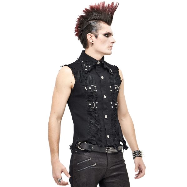 magasin pas cher DEVIL FASHION Ceinture ‘Motorcycle Chain’ En Cuir Noir 8