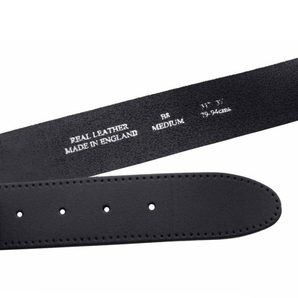 ALCHEMY GOTHIC Ceinture Sans Boucle En Cuir Noir Pas Cher soldes France 4