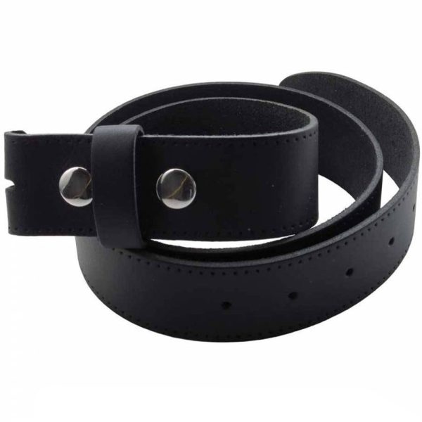 ALCHEMY GOTHIC Ceinture Sans Boucle En Cuir Noir Pas Cher soldes France 1