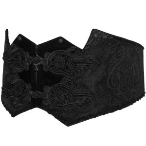 DEVIL FASHION Ceinture Victorienne ‘Israfel’ Noire le grand escompte 39