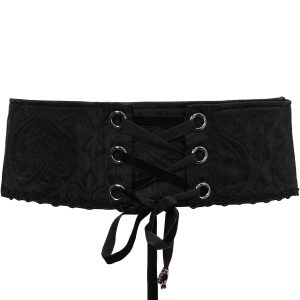 DEVIL FASHION Ceinture Victorienne ‘Israfel’ Noire le grand escompte 35