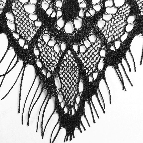 exclusivement disponibles PUNK RAVE Châle à Capuche Gothique ‘Amuria’ En Dentelle Noire 14