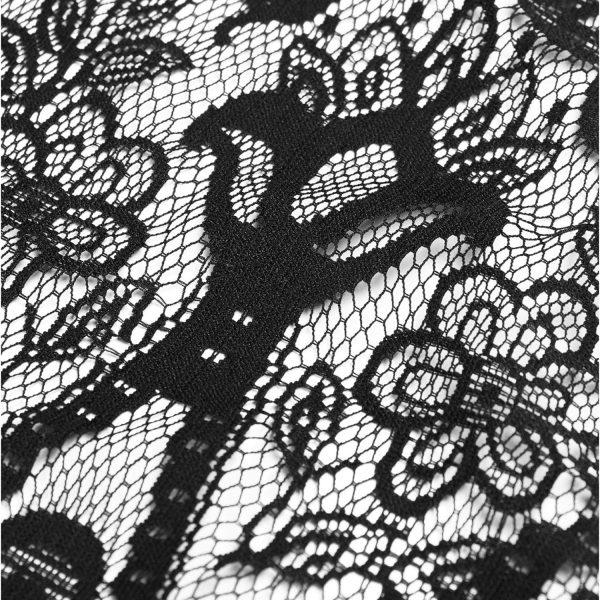 exclusivement disponibles PUNK RAVE Châle à Capuche Gothique ‘Amuria’ En Dentelle Noire 10