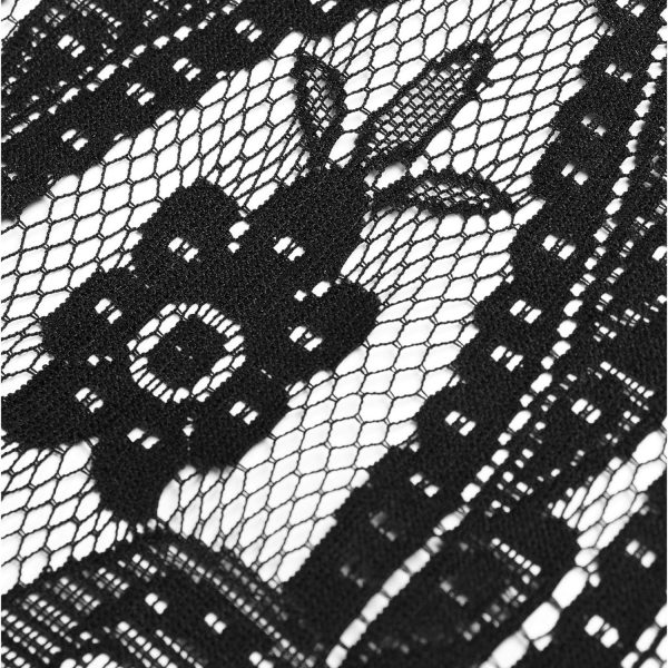 exclusivement disponibles PUNK RAVE Châle à Capuche Gothique ‘Amuria’ En Dentelle Noire 11