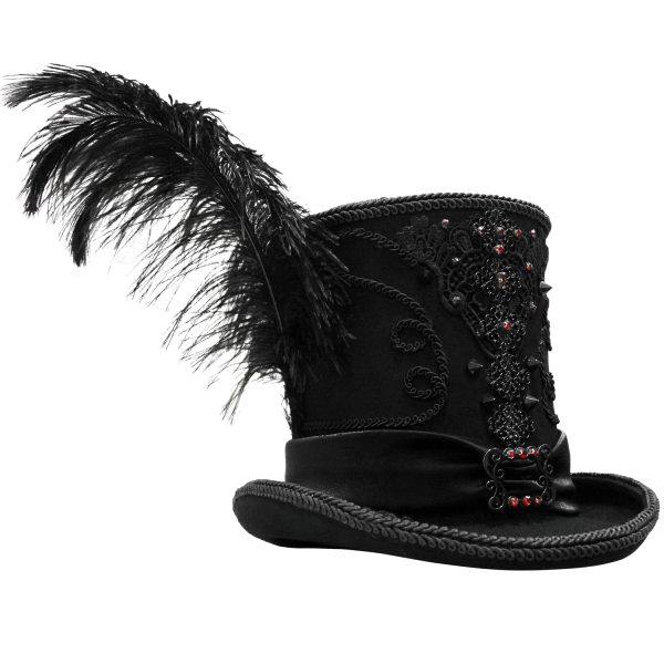 en france DEVIL FASHION Chapeau Haut De Forme ‘Israfel’ Noir 7
