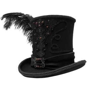 en france DEVIL FASHION Chapeau Haut De Forme ‘Israfel’ Noir 28
