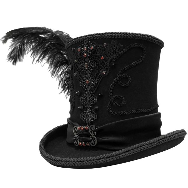 en france DEVIL FASHION Chapeau Haut De Forme ‘Israfel’ Noir 8