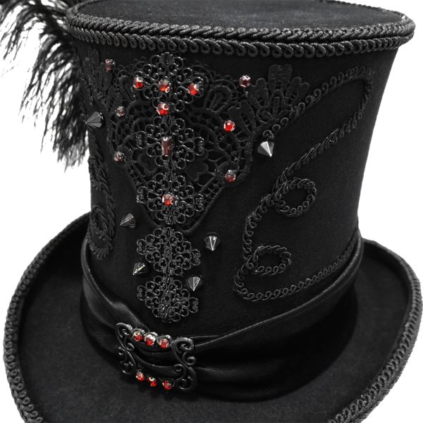 en france DEVIL FASHION Chapeau Haut De Forme ‘Israfel’ Noir 10