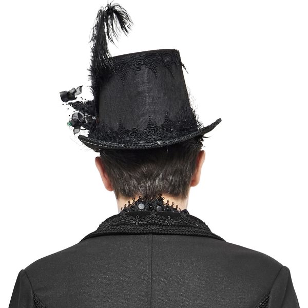 Officielle DEVIL FASHION Chapeau Haut De Forme Victorien ‘Mc Dermot’ Noir 4