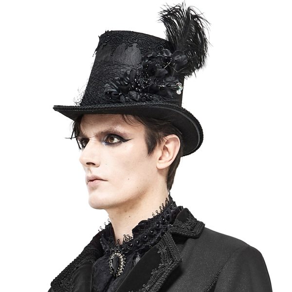 Officielle DEVIL FASHION Chapeau Haut De Forme Victorien ‘Mc Dermot’ Noir 5